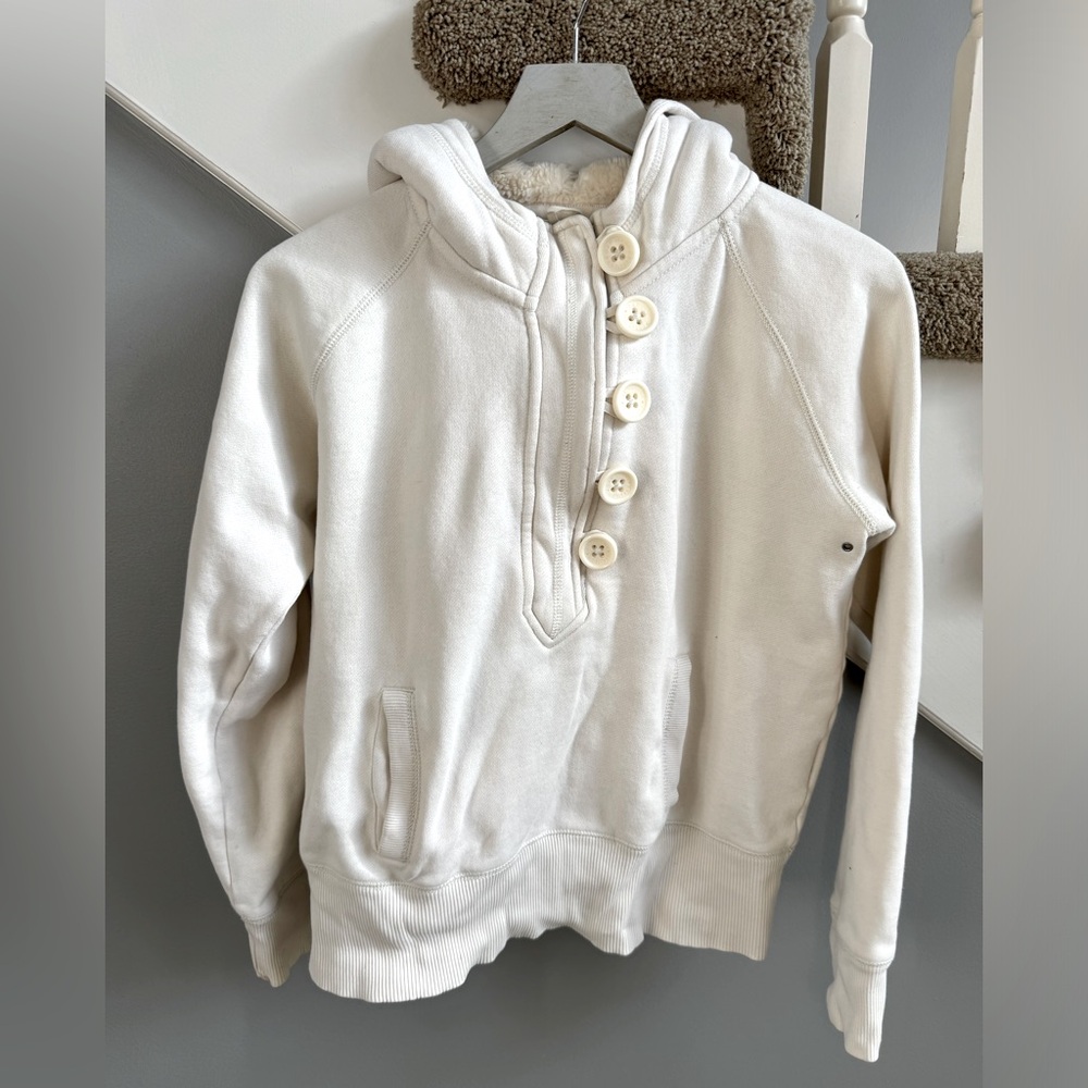 Cozy Cream Button-Up Hoodie